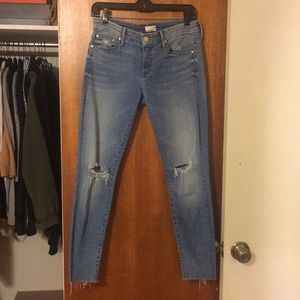 Mother jeans with holes